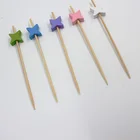 Bamboo Beads Bamboobamboo Decorative Bamboo Sticks OEM Natrual Bamboo Star Beads Decorative Sticks BBQ Bamboo Skewer