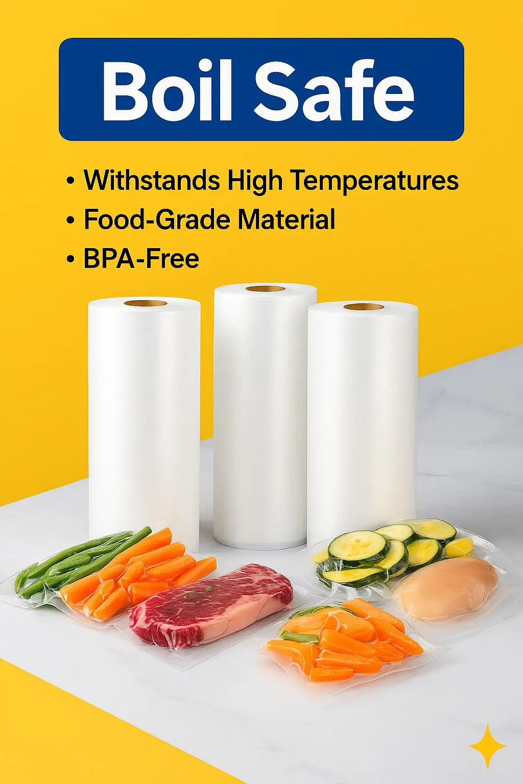 Custom Printed Microwaveable PE Vacuum Sealer Bags Heat Seal Handle Odor Proof for Sous Vide Food Storage Flour Fertilizer Feed - detail 4