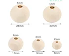 Beads BPA Free Non-toxic Chewable Custom Loose Beads Teething Wooden Beads