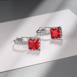 Minimalist Shiny Cubic Zirconia Drop Dangle Earrings Women Fashion Cz Clip On Earrings For Party Jewelry Gift