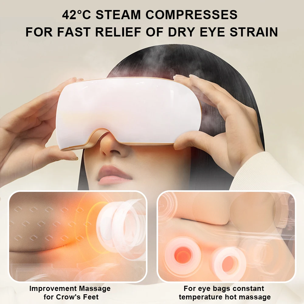 collapsible Therapy Eye Heathly Massage Mask Equipment Music Smart Steam Electric Relax Eye Massager