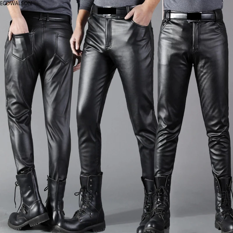 Wholesale High Quality Men Business Casual High Waist Straight Leg Pu Faux  Leather Biker Motorcycle Pants Pu Leather Trousers - Buy Leather Pants, Leather Pants Men,Faux Leather Pants Product on Alibaba.com