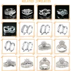 Rings Diamond 925 Silver Rings Set Diamond Wedding Engagement Couple Rings