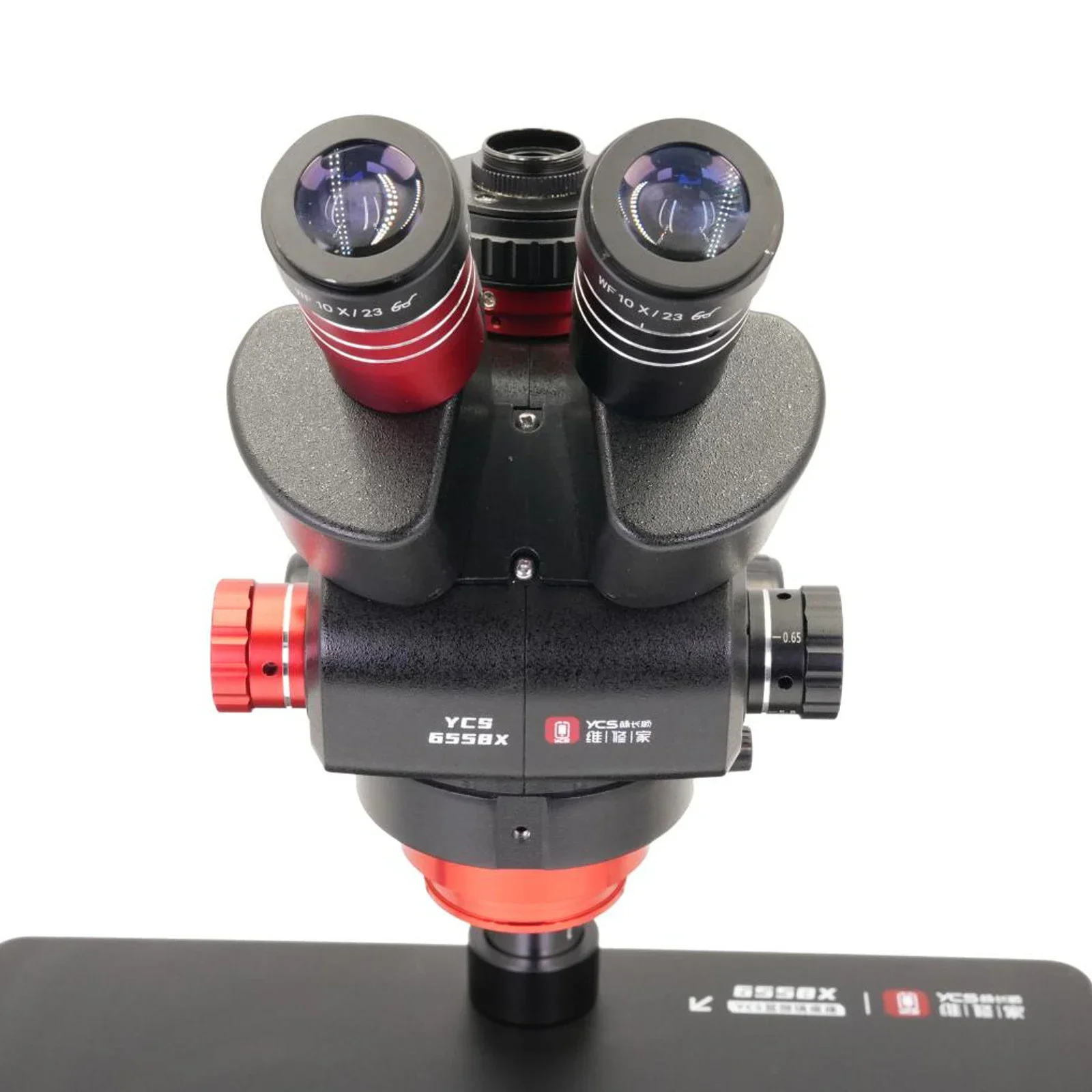 YCS 6558X Ultra HD Trinocular Microscope With 4K CameraLarge Base 6.5-58 Zoom for Mobile Phone PCB Welding Microscope Tools Set