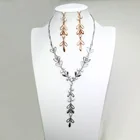 Water Set Pearl Pearl Wholesale Water Drop Jewelry Set Inlaid Diamond And Pearl Colorful Multi Shapes Jewelry