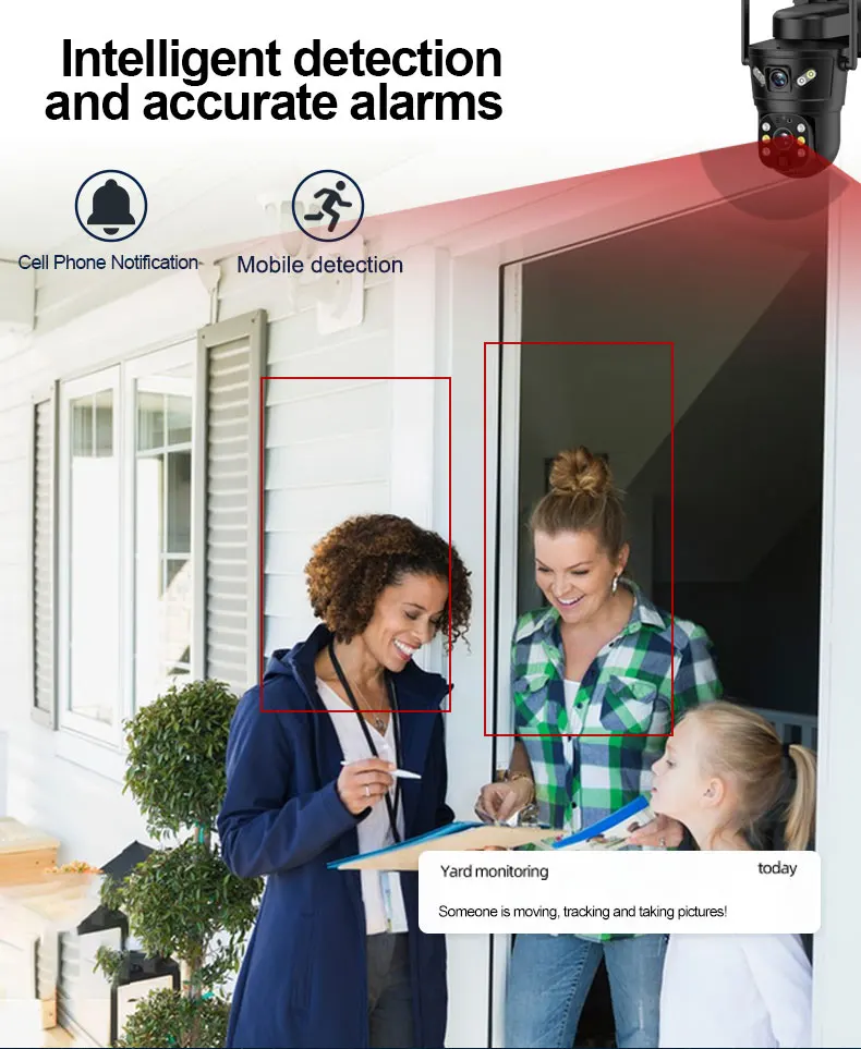 V380 pro 6MP户外无线摄像头ptz太阳能家用防水安全电池供电无线4g高清sim卡摄像头监控