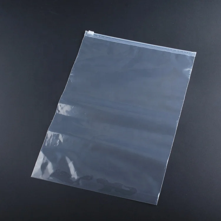 wholesale recyclable slider zipper bag clear clothes pvc bag no printing transparent bag