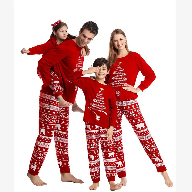 New Year Parent-Child Outfit Christmas Clothes Family Outfit Best-Selling Children'S Pajamas Set Baby Jumpsuit