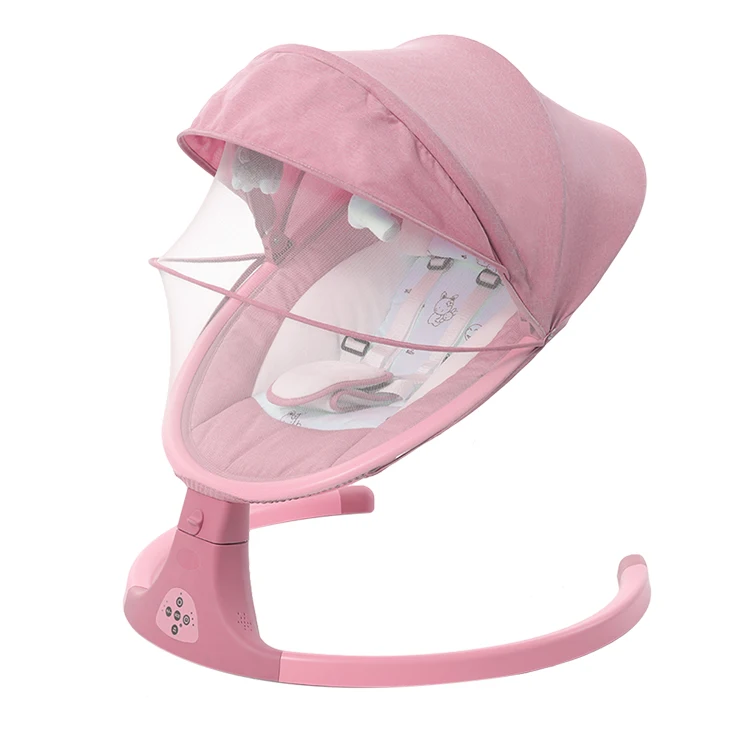 pink and grey baby bouncer