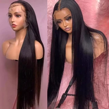 40 Inches 250 Density HD Lace Wig 13x6 13x4 Straight Glueless Natural Baby Raw Human Hair PrePlucked for Women