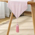 Table Decoration 2021 Table Decoration Dustproof Pink Jacquard Print Wedding Table Runner