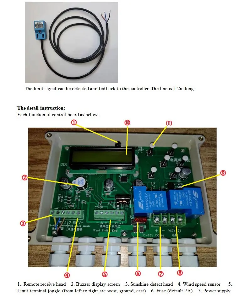 Controlador De Seguimiento Solar De Un Solo Eje Panel Solar De V