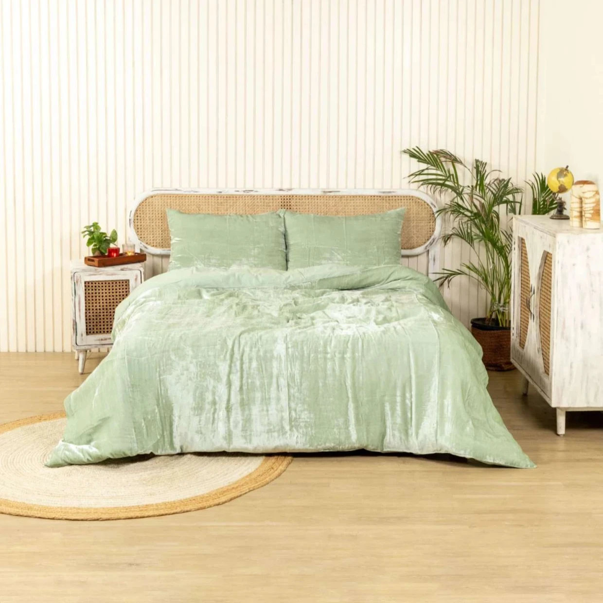 Pc Set Sage Green Velvet Duvet Cover Ultra Luxe Crushed Velvet Duvet