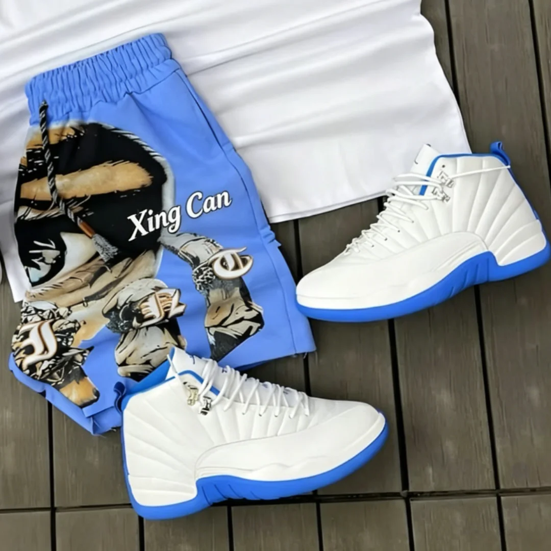 product mens 100 cotton set vintage rhinestone dtg digital print t shirt distressed washed denim shorts set custom design available530-4