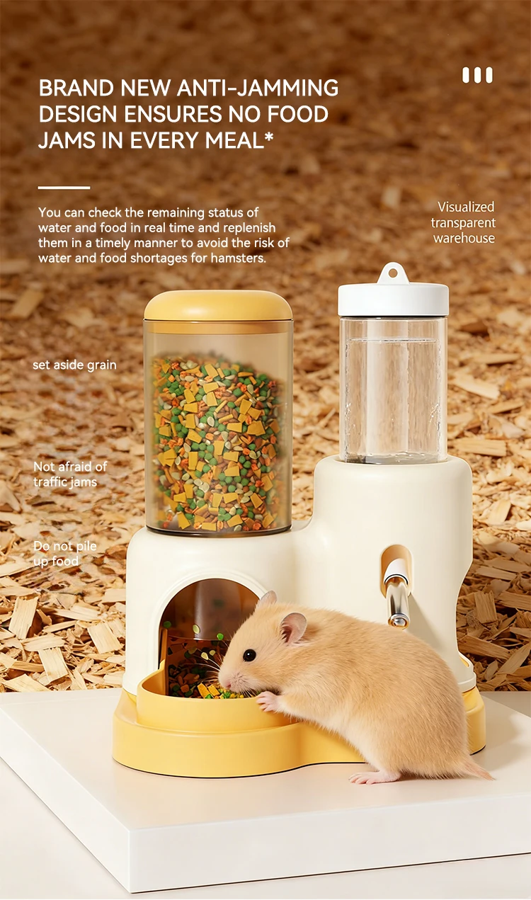 New 2 in 1 Hamster Food and Water Feeder Large Capacity Easy to Clean Small Pet Supplies manufacture