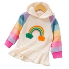 Clothing Children's Custom Rainbow Sweater Girls Clothing 2021 Children'S Clothing Long-Sleeved Girl Dress