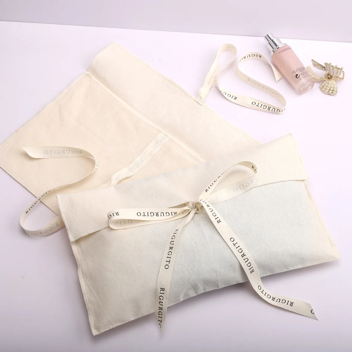 Custom Logo Printed Organic Muslin Envelope Pouch For Women'S Clothing Recyclable Promotion Cotton Gift Envelope Dust Bag