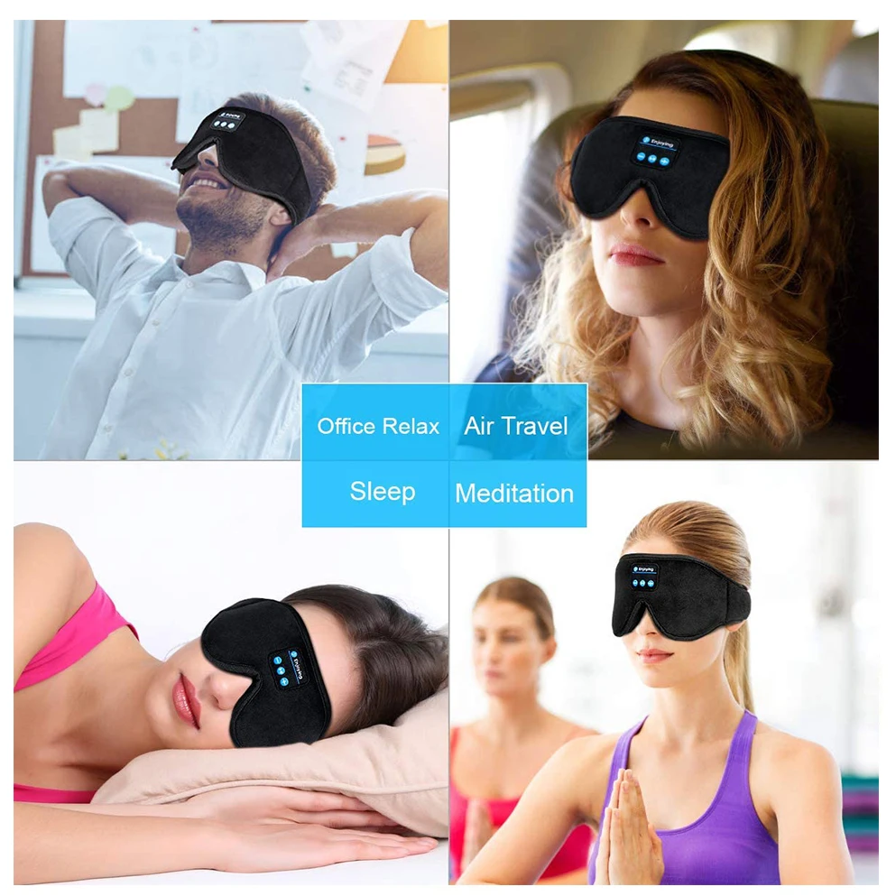 1 black mask eye 1. 3D Sleep Mask Blue tooth Wireless Music Eye Mask, LC-dolida Sleeping Headphones for Side Sleepers Sleep Mask 