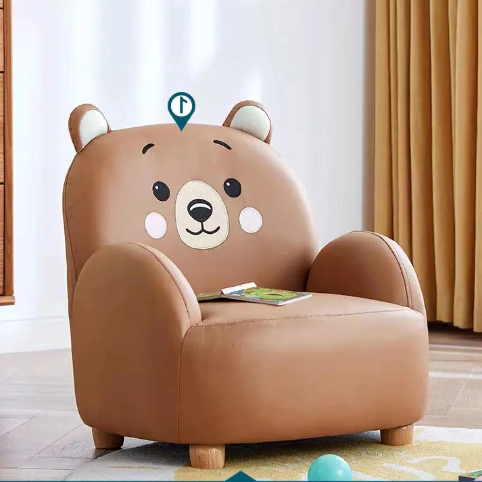 Kids Furniture Solid Wood Frame Lounger Fabric Seat Cute Animal Cheap Kids Sofa Mini Sofa Cartoon Upholster Chair