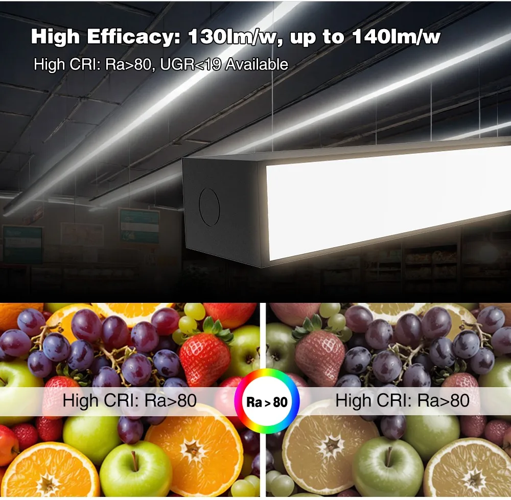 Adjustable Power & CCT UGR<19 up & Down Emitting Linear Light with L T X Connector
