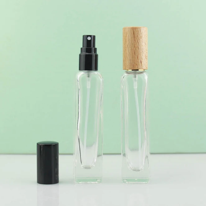 product 15ml wholesale  square perfume bottle spray bottle wooden cap glass perfume bottle-27