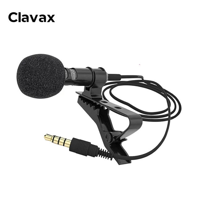 Clavax CLW-101 Mobile phone Lapel Microphone Mini Lavalier Microphone For Live Streaming Recording Computer Musical Instruments
