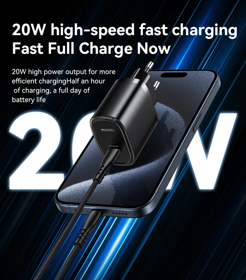 For 20W PD Fast Charging Laptop Charger-Compact Design with IP EU Plug