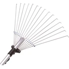 Garden Factory Sells Custom Garden Tools Metal Leaf Litter Cleaning Tools Telescopic Rake 15-tooth Leaf Rake.