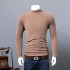 Long Sleeve T-shirts Autumn Turtleneck Long Sleeve Plain T-shirts Solid Color Blouse Men Warm Wholesale Clothes