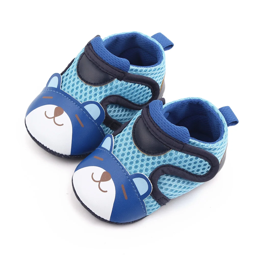 Cartoon Squint Eyes Bear Mesh Fabric Breathable Soft Soled Baby Cute Casual Toddler Shoes factory