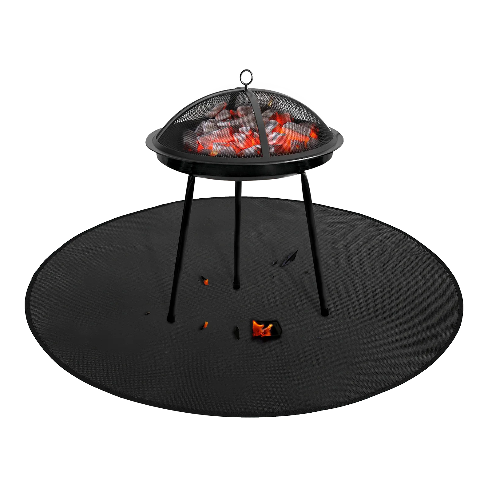 Fireproof Heat Resistant Non Stick BBQ Patio Protector Grilling Gear Together-life Gas Grill Splatter Mat 36 x 36（Round） Backyard Floor Protective Rug 