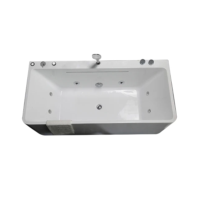 stainless steel frame support high quality acrylic material free standing simple Bathtub or massage bathtub
