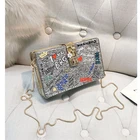 Purses Handbags XP1007 Fashion Chain Cross-Body Square Trend Hip Hop Letter Purses And Handbags