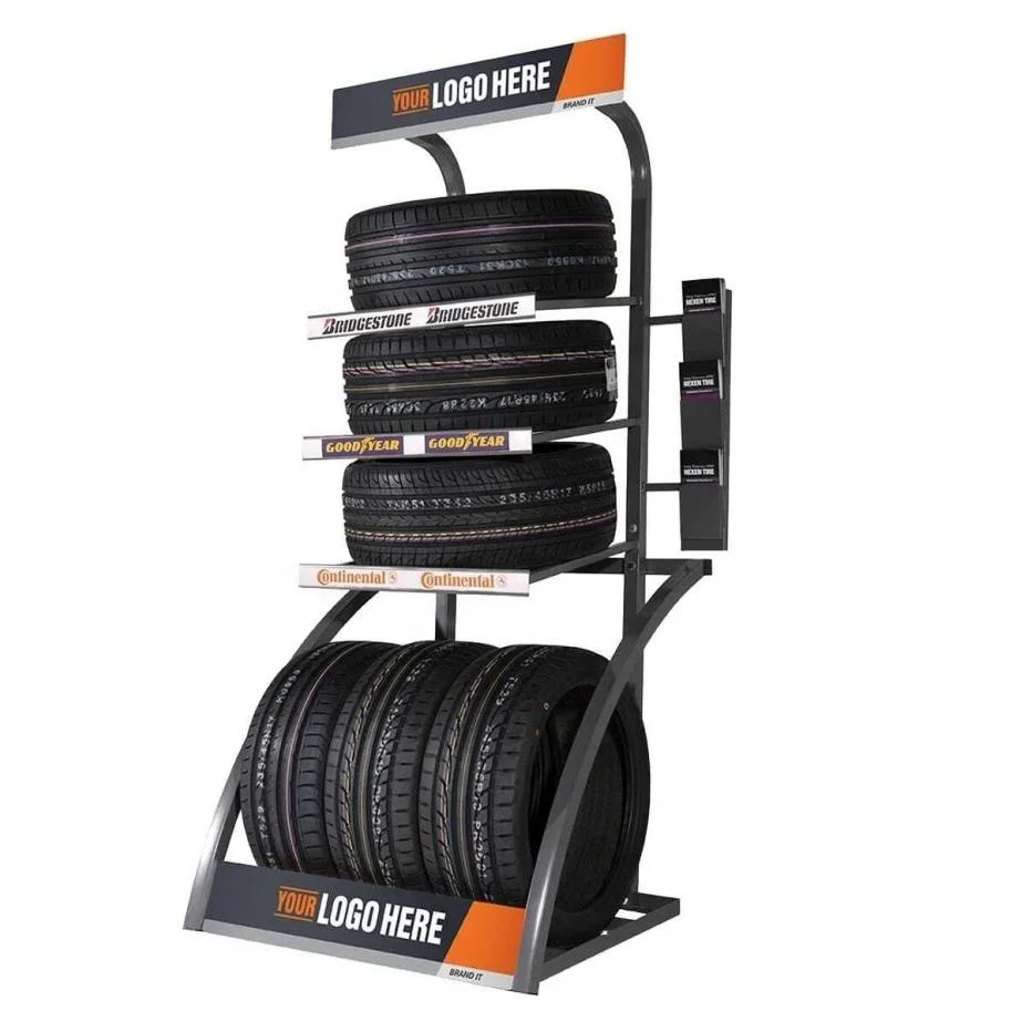 4 Tire Metal Wheel Storage Display Rack Tire Display Stand Rack Display