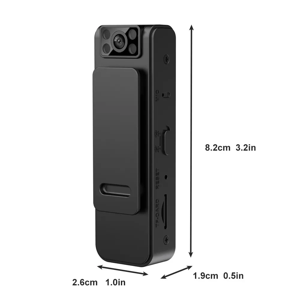 WiFi L8 Mini Body Camera HD 1080P Video Audio Recording with Back Clip for Riding/Meeting/Skiing