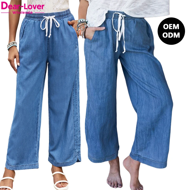 Dear-Lover OEM ODM High Quality Designer Stylish High Waist Skinny Distressed Flared Ripped Denim Jeans Women