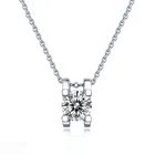 Precious Diamond Rectangle Precious Gem Diamond Necklace 1 Ct Square Pendant Moissanite Cushion Necklaces