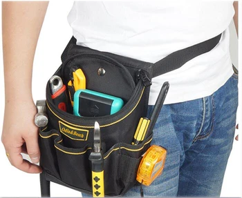 Outdoor Heavy Duty Electricians Folding Tote Waist Tool Bag With Tool Belt