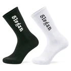 2022 Women Custom Packaging Logo Unisex Wholesale White Sport Men`s Black Cotton Plain Customize Bulk Sox Crew Socks