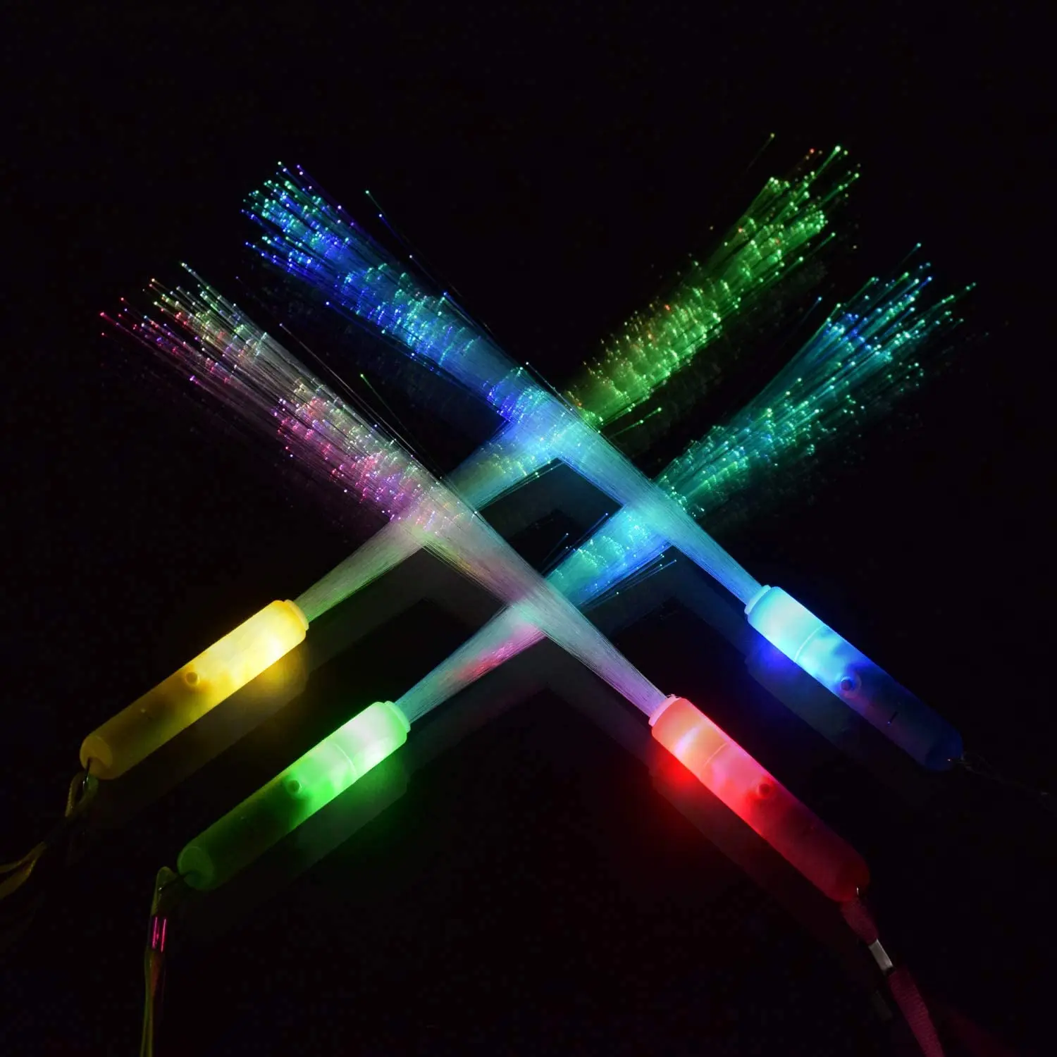 Light Up Fiber Optic Wand 3 Modes Colorful Flashing Led Light Up Glow