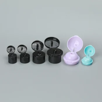 Smooth Butterfly flip top cap 28mm Cosmetic Packaging White PP Plastic Screw Flip top Cap