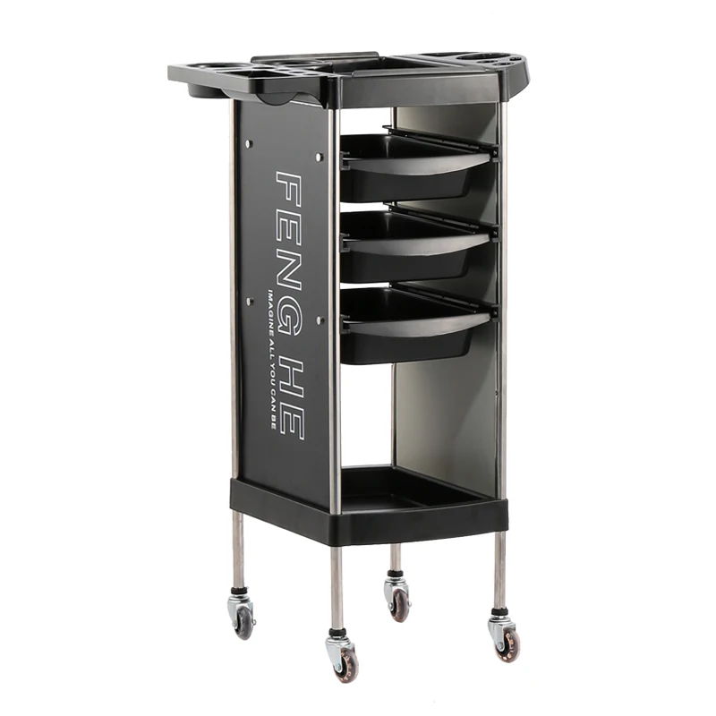 Factory wholesale hair dressing salon furniture barber rolling storage cart with drawers