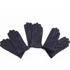 Winter Leather Gloves Factory Price Wholesale Outdoor Winter Warm Wool Knitted Lining Black Sheep Leather Gloves For Men