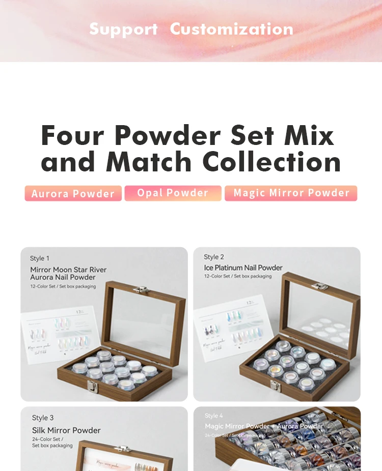 product vinimay 4 styles nail magic mirror powder aurora shiny effect easy to blend for gel polish acrylic nail art decoration-1