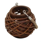 Holder Candle High Quality Holder Weave Wood Round Decor Candle Wicker Lantern