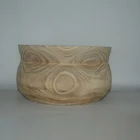 Green Wood Wood New Style Craft Green Plant Wood Round Planter Decor Flowerpot