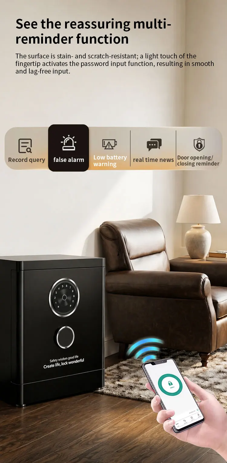 product ceqsafe safe manufacturer smart face recognition money storage tuya app wifi password box safe-8