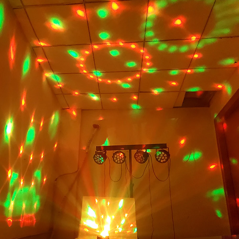 15 Color Small Magic Ball Stage Light LED Remote Control Mini RGB Party Boundi Flash Seven Color Rotating Projection Light