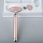 Jade Gua Sha Roller Set Natural Pink Crystal Scraping Gua Sha Rose Quartz Massage Facial Jade Roller Set