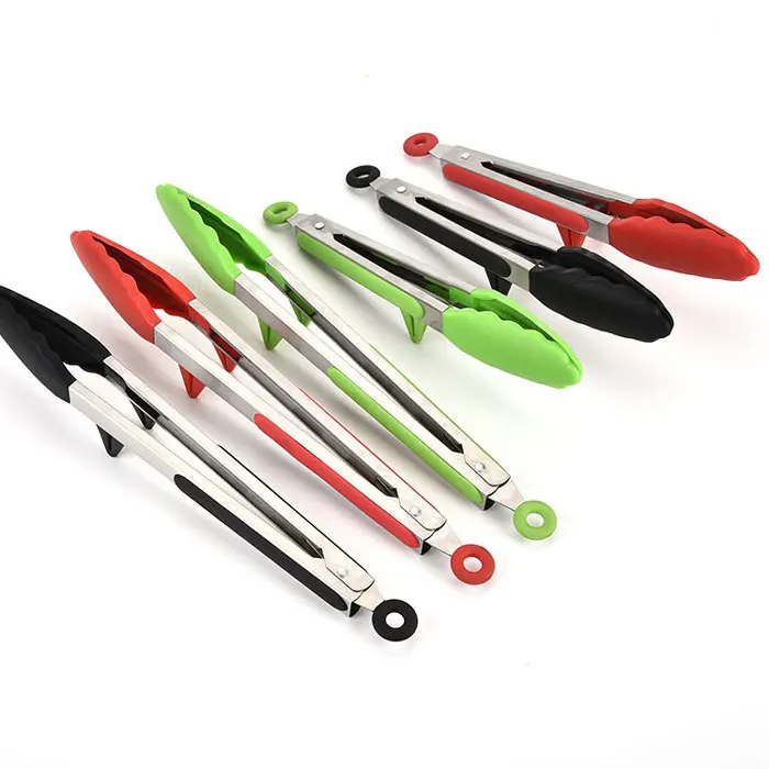 OEM & ODM Kitchen Durable Silicone Tongs Customized High Temperature Silicone BBQ Steak Food Clip Wholesale BBQ Tongs